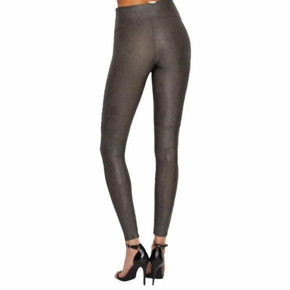 SPANX Faux leather Moto leggings in gun metal Small - Picture 9 of 10